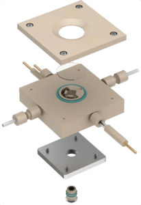in situ raman spectral electrochemical cell